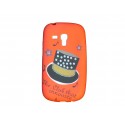 Coque silicone rouge pour Samsung Galaxy Trend/S7560 chapeau noir+ film protection écran offert