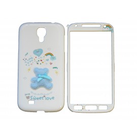 Coque semi-intégrale pour Samsung Galaxy S4/I9500 ourson bleu+ film protection écran offert