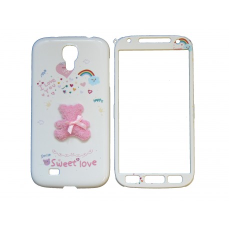 Coque semi-intégrale pour Samsung Galaxy S4/I9500 ourson rose+ film protection écran offert