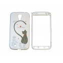 Coque semi-intégrale pour Samsung Galaxy S4/I9500 chat cur rouge+ film protection écran offert