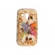 Coque silicone pour Samsung Galaxy Trend/S7560 blanche papillon multicolore + film protection écran offert