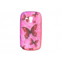 Coque silicone pour Samsung Galaxy Trend/S7560 rose papillons rouges + film protection écran offert