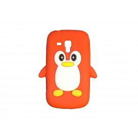 Coque silicone pour Samsung Galaxy Trend/S7560 pingouin rouge + film protection écran offert