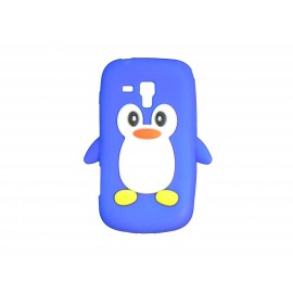 Coque silicone pour Samsung Galaxy Trend/S7560 pingouin bleu + film protection écran offert