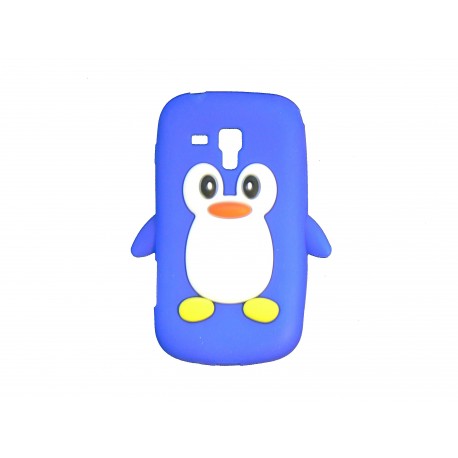 Coque silicone pour Samsung Galaxy Trend/S7560 pingouin bleu + film protection écran offert