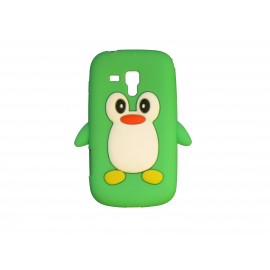 Coque silicone pour Samsung Galaxy Trend/S7560 pingouin vert + film protection écran offert