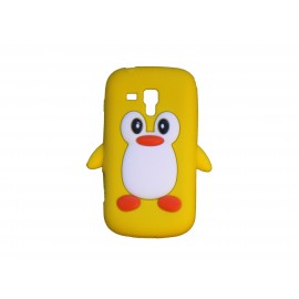 Coque silicone pour Samsung Galaxy Trend/S7560 pingouin jaune + film protection écran offert