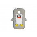 Coque silicone pour Samsung Galaxy Trend/S7560 pingouin gris+ film protection écran offert