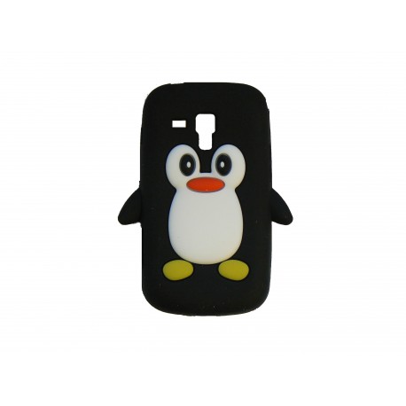 Coque silicone pour Samsung Galaxy Trend/S7560 pingouin noir+ film protection écran offert