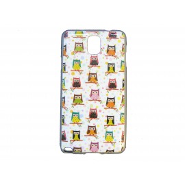 Coque pour Samsung Galaxy Note 3/N9000 hiboux multicolores  + film protection écran offert