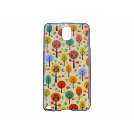 Coque pour Samsung Galaxy Note 3/N9000 chouettes multicolores  + film protection écran offert