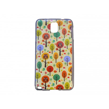 Coque pour Samsung Galaxy Note 3/N9000 chouettes multicolores  + film protection écran offert