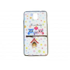 Coque pour Samsung Galaxy Note 3/N9000 famille hibou + film protection écran offert