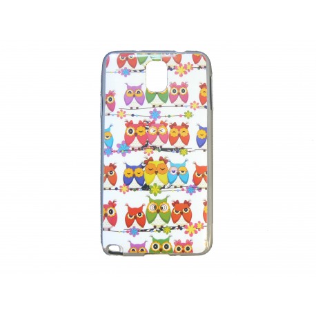 Coque pour Samsung Galaxy Note 3/N9000 chouettes multicolores version 2 + film protection écran offert