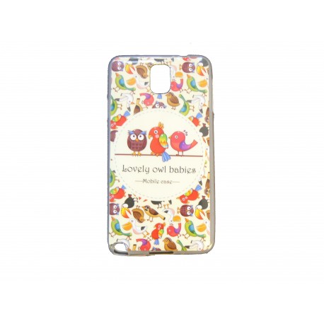 Coque pour Samsung Galaxy Note 3/N9000 famille hibou version 2+ film protection écran offert