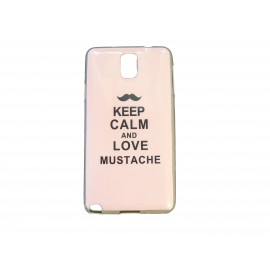 Coque pour Samsung Galaxy Note 3/N9000 moustache keep calm+ film protection écran offert