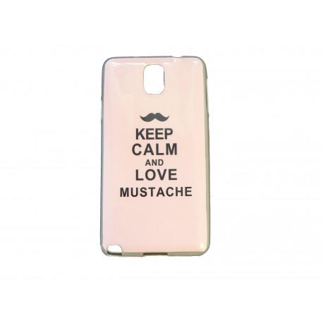 Coque pour Samsung Galaxy Note 3/N9000 moustache keep calm+ film protection écran offert