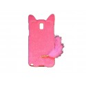 Coque pour Samsung Galaxy Note 3/N9000 oreilles de chat rose fuschia+ film protection écran offert