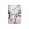 Pochette Ipad Air dame jupe orange + film protection écran