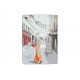 Pochette Ipad Air dame jupe orange + film protection écran