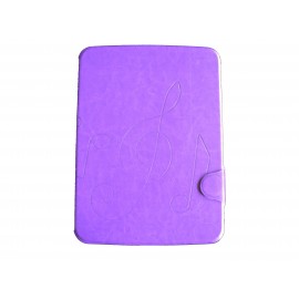 Pochette pour Samsung Tab 3 10.1 P5200 simili-cuir violette + film protection écran