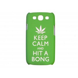 Coque pour Samsung Galaxy S3 / I9300 verte "keep calm" + film protection écran offert