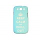 Coque pour Samsung Galaxy S3 / I9300 bleue ciel "keep calm" + film protection écran offert