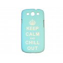 Coque pour Samsung Galaxy S3 / I9300 bleue ciel "keep calm" + film protection écran offert