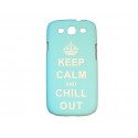 Coque pour Samsung Galaxy S3 / I9300 bleue ciel "keep calm" + film protection écran offert