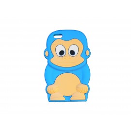 Coque silicone pour Iphone 5C singe bleu turquoise + film protection écran