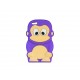 Coque silicone pour Iphone 5C singe violet + film protection écran