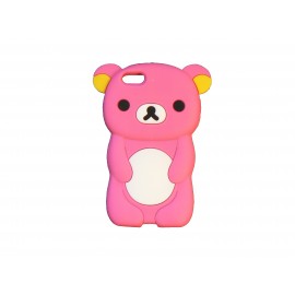 Coque silicone pour Iphone 5C ourson rose bonbon + film protection écran