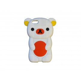 Coque silicone pour Iphone 5C ourson blanc + film protection écran