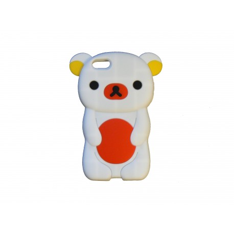 Coque silicone pour Iphone 5C ourson blanc + film protection écran