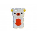 Coque silicone pour Iphone 5C ourson blanc + film protection écran