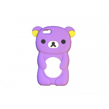 Coque silicone pour Iphone 5C ourson violet + film protection écran