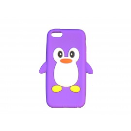 Coque silicone pour Iphone 5C pingouin violet + film protection écran
