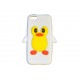 Coque silicone pour Iphone 5C pingouin blanc + film protection écran