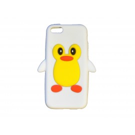 Coque silicone pour Iphone 5C pingouin blanc + film protection écran