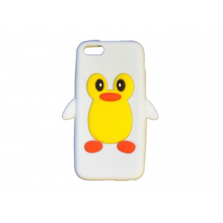 Coque silicone pour Iphone 5C pingouin blanc + film protection écran