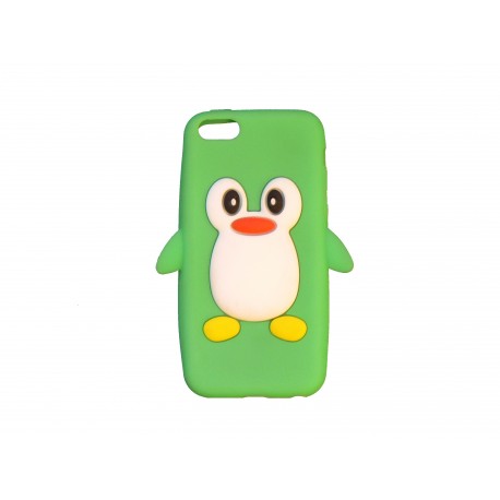 Coque silicone pour Iphone 5C pingouin vert + film protection écran