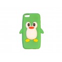 Coque silicone pour Iphone 5C pingouin vert + film protection écran