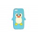 Coque silicone pour Iphone 5C pingouin bleu + film protection écran