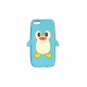 Coque silicone pour Iphone 5C pingouin bleu + film protection écran