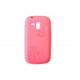 Coque silicone rose fuschia pour Samsung Galaxy Trend/S7560 + film protection écran offert