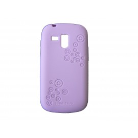 Coque silicone violette pour Samsung Galaxy Trend/S7560 + film protection écran offert