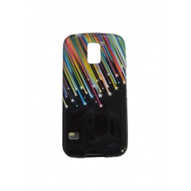 Coque TPU Samsung Galaxy S5 G900 noire étoiles filantes  + film protection écran offert