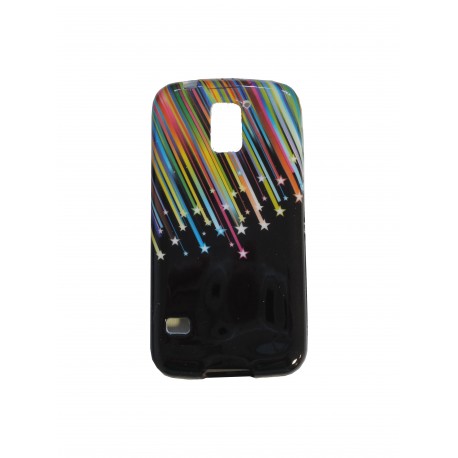 Coque TPU Samsung Galaxy S5 G900 noire étoiles filantes  + film protection écran offert