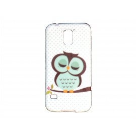 Coque TPU Samsung Galaxy S5 G900 hibou  + film protection écran offert