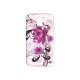 Coque TPU Samsung Galaxy S5 G900 blanche fleurs roses et grises  + film protection écran offert